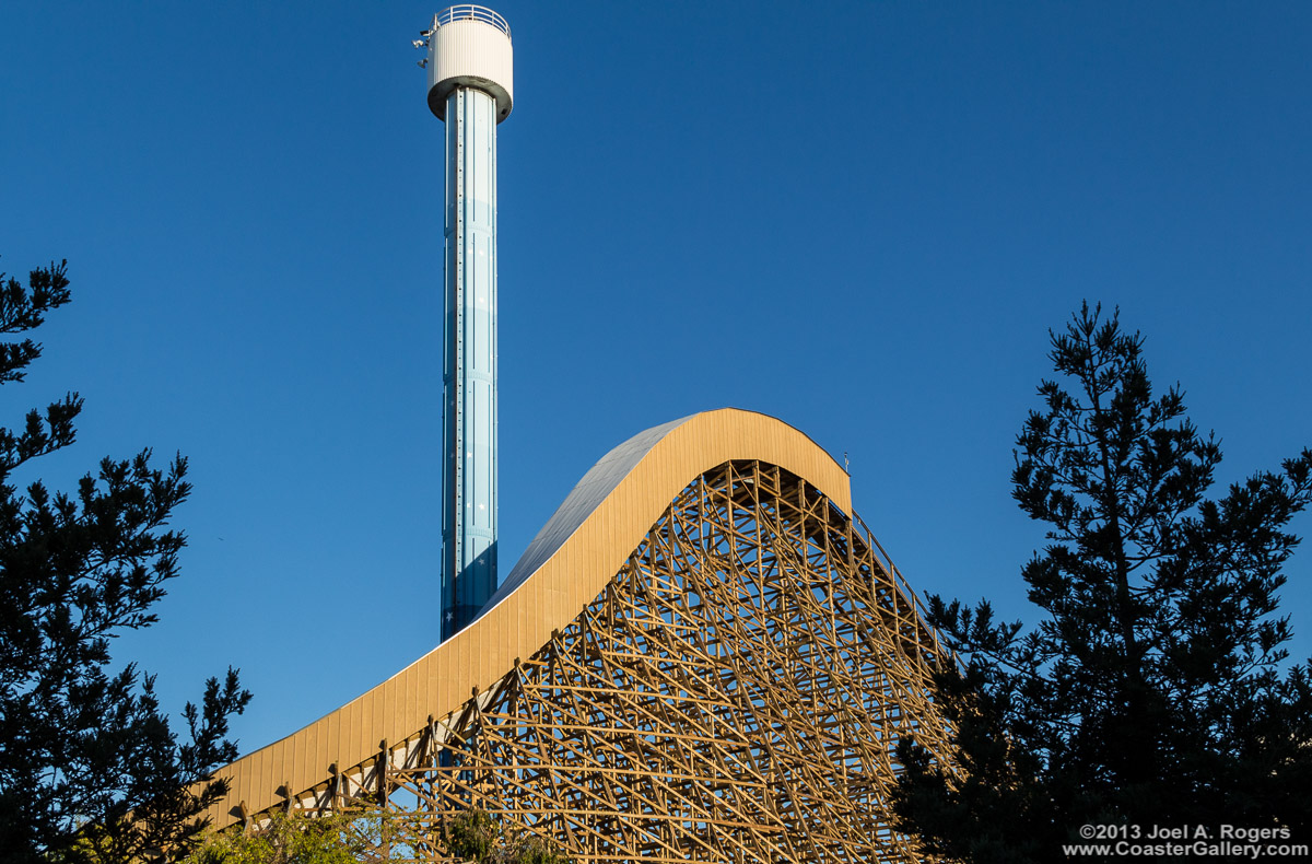The new Gold Striker wooden roller coaster at California's Great America