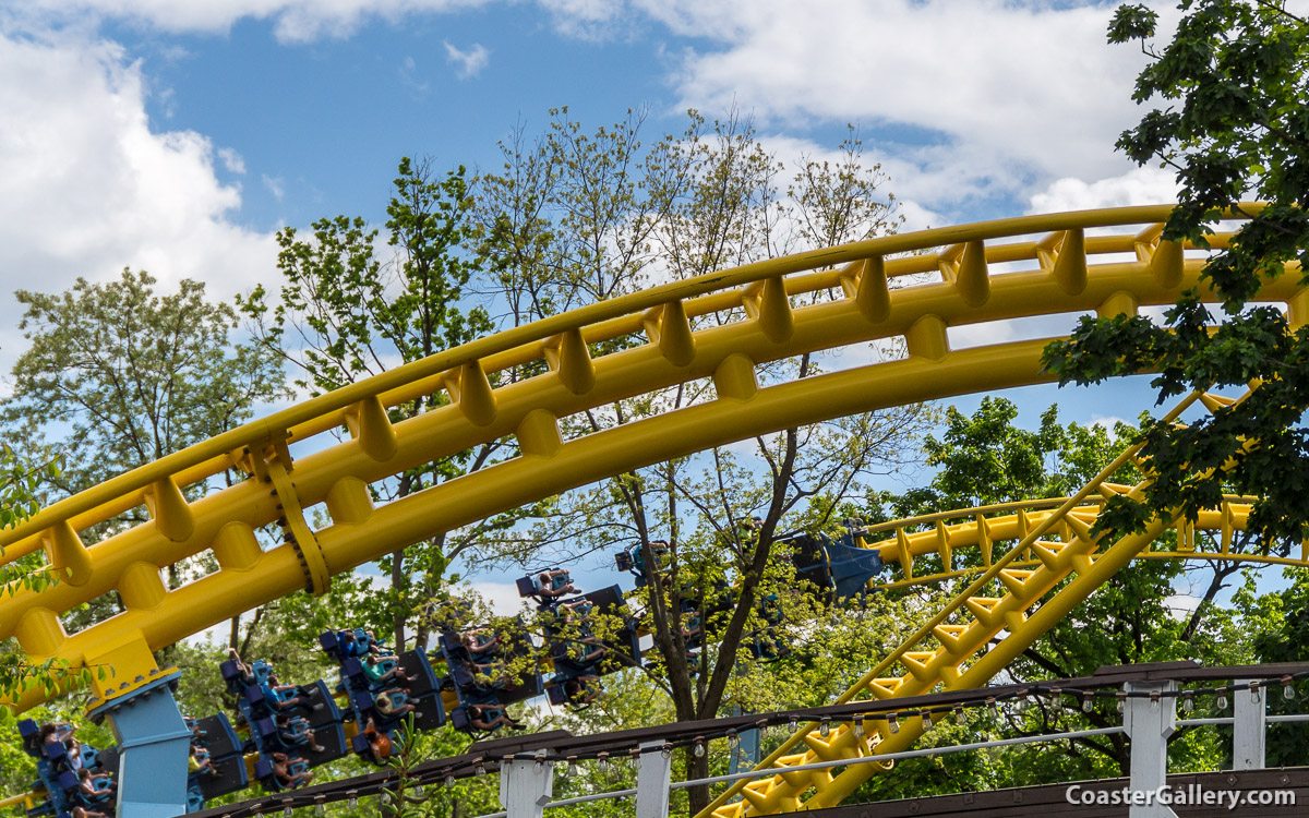 Methods of track construction on a modern steel roller coaster called Skyrush