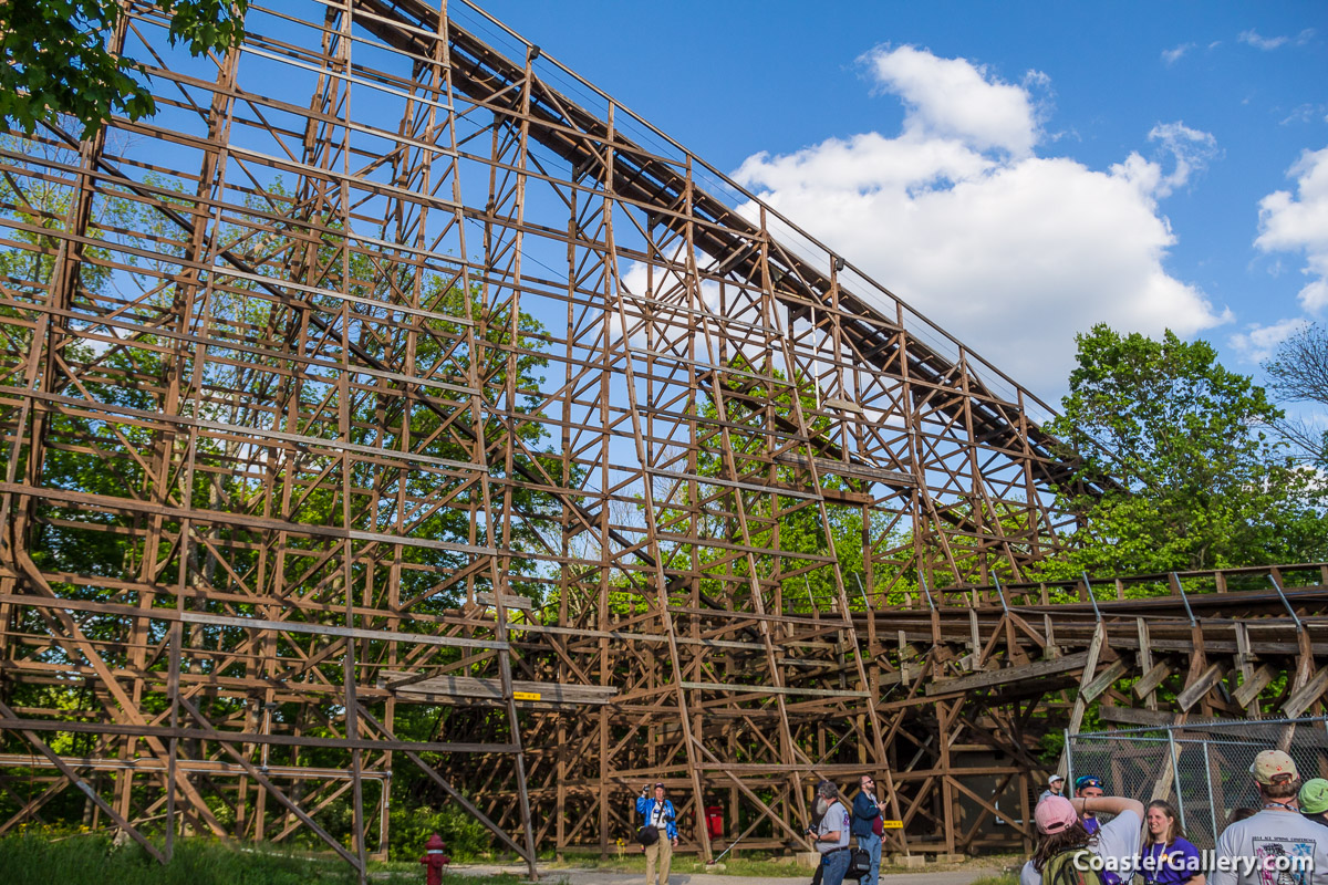 The tunnels on The Beast wooden roller coaster at Kings Island