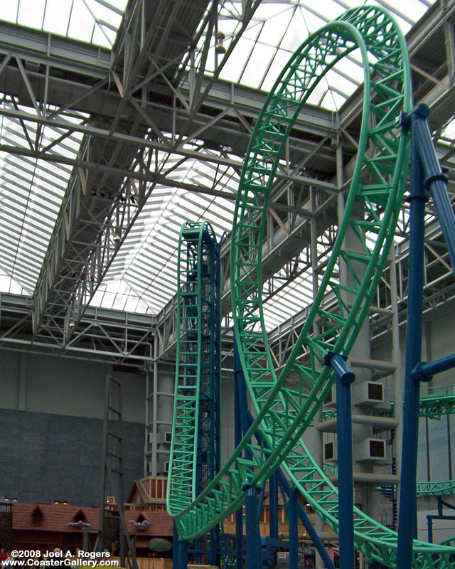 Indoor looping roller coaster