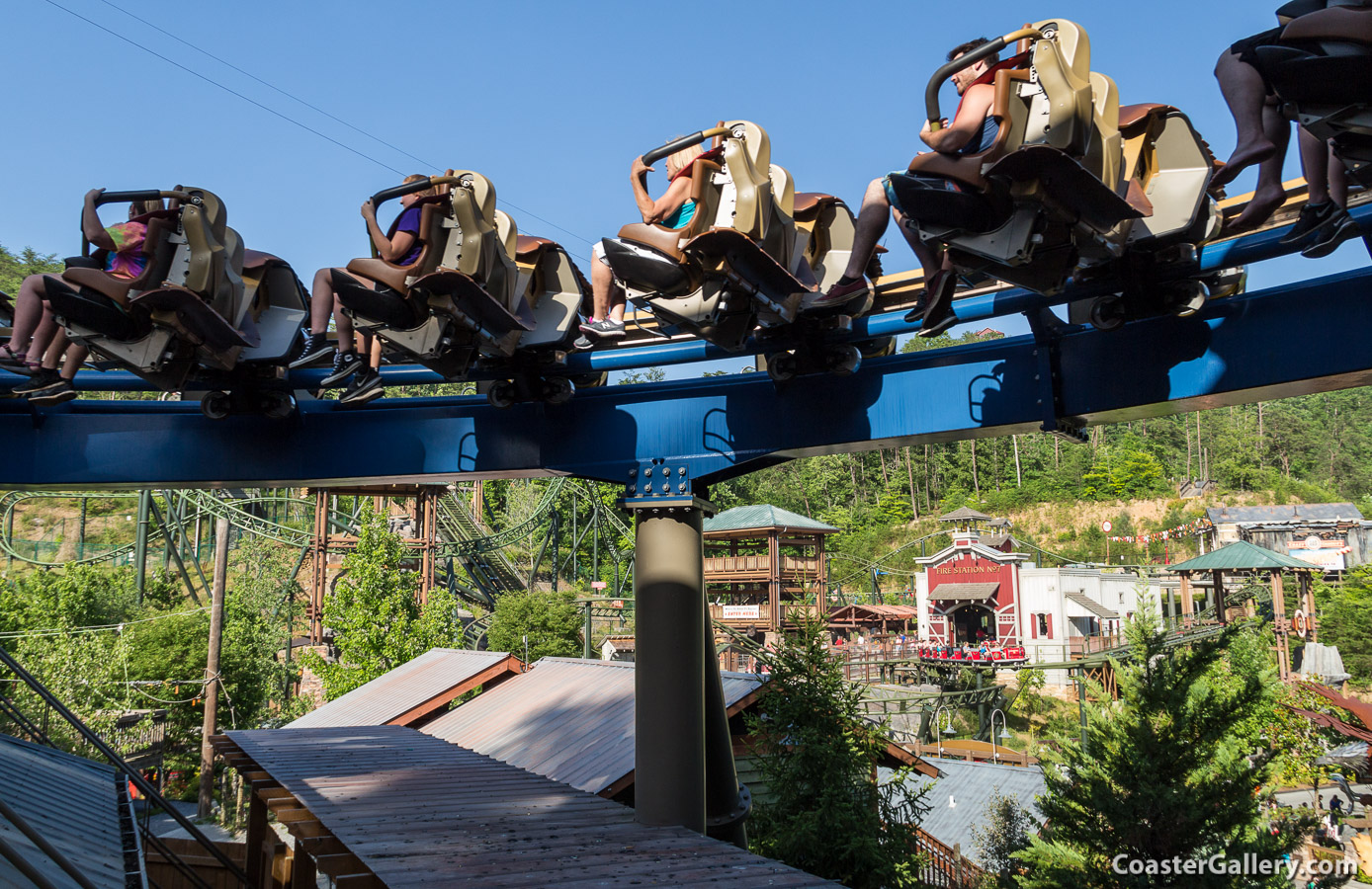Train and restraint systems on the Wild Eagle roller coaster