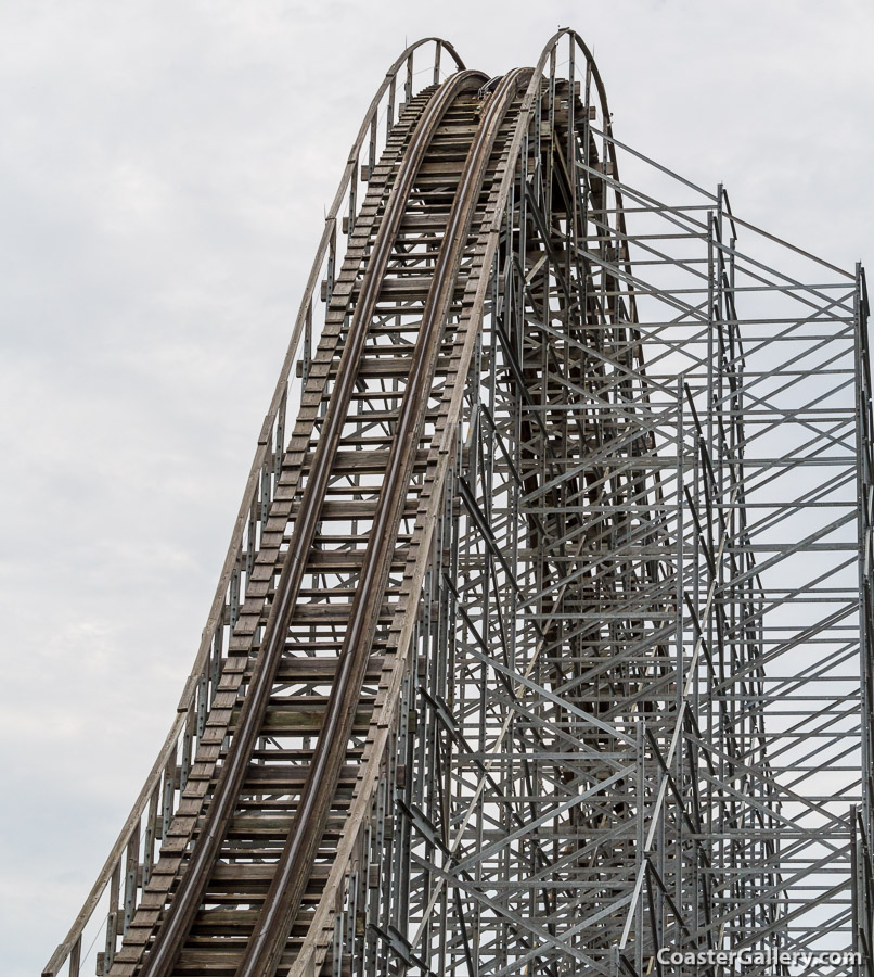 This is a hybrid coaster. It is classified as a wood coaster because of its wood track.