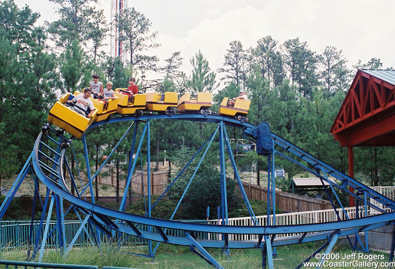 Marvel Mania kiddie roller coaster built by Miler Coasters