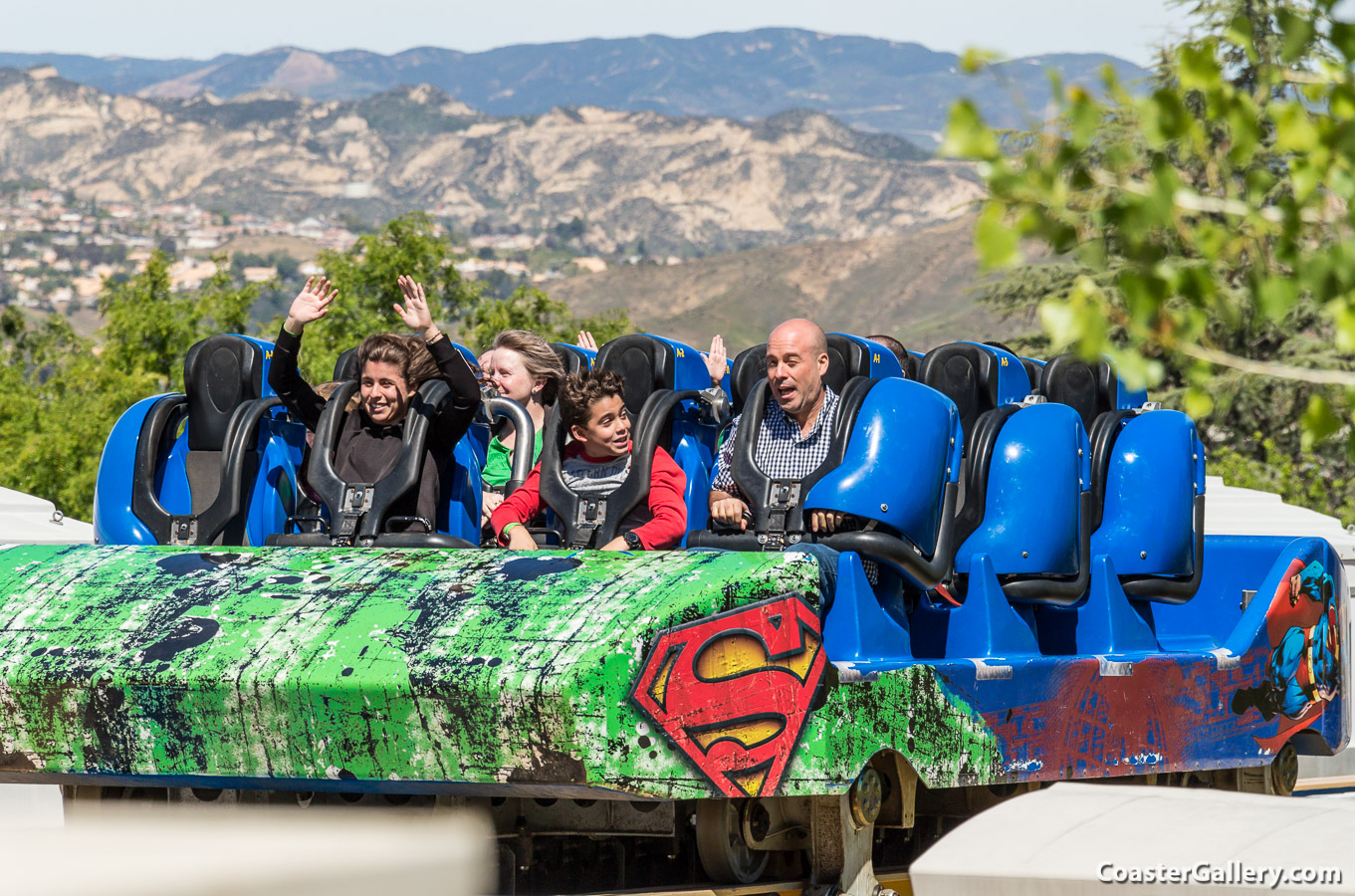 Facing backward on the Superman coaster