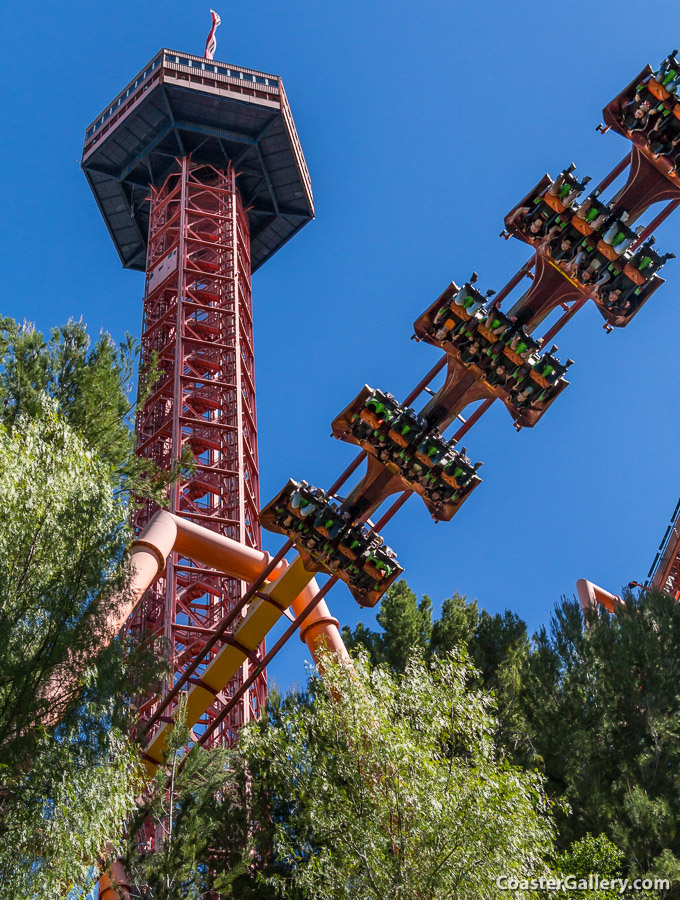 Flying coaster at Six Flags Magic Mountain
