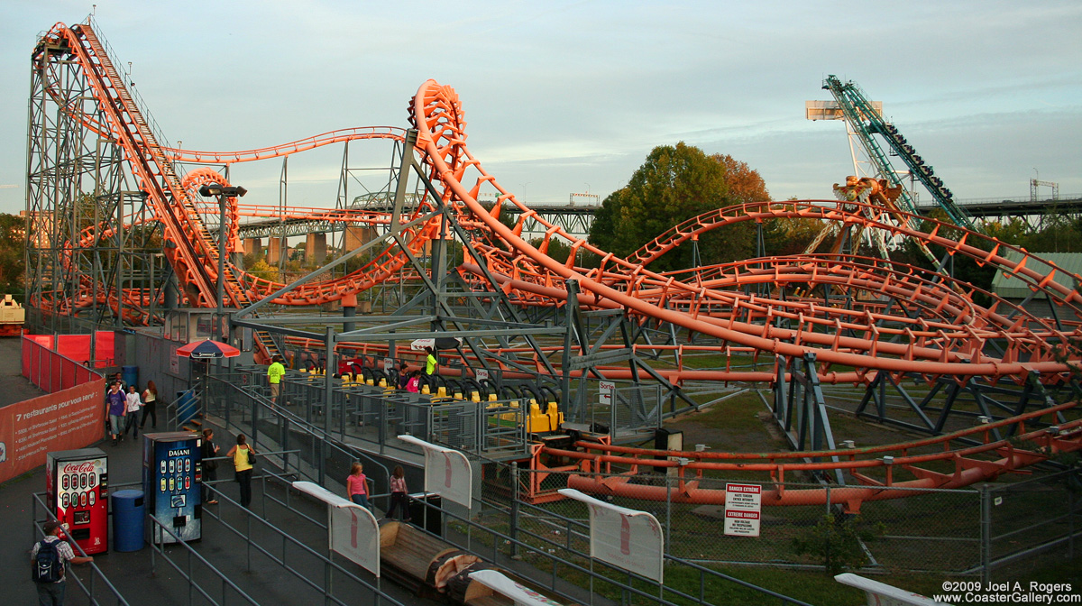 View of the entire roller coaster and station