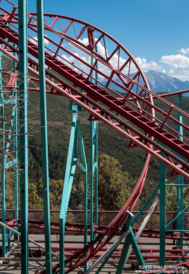 Roller coaster on a mountain