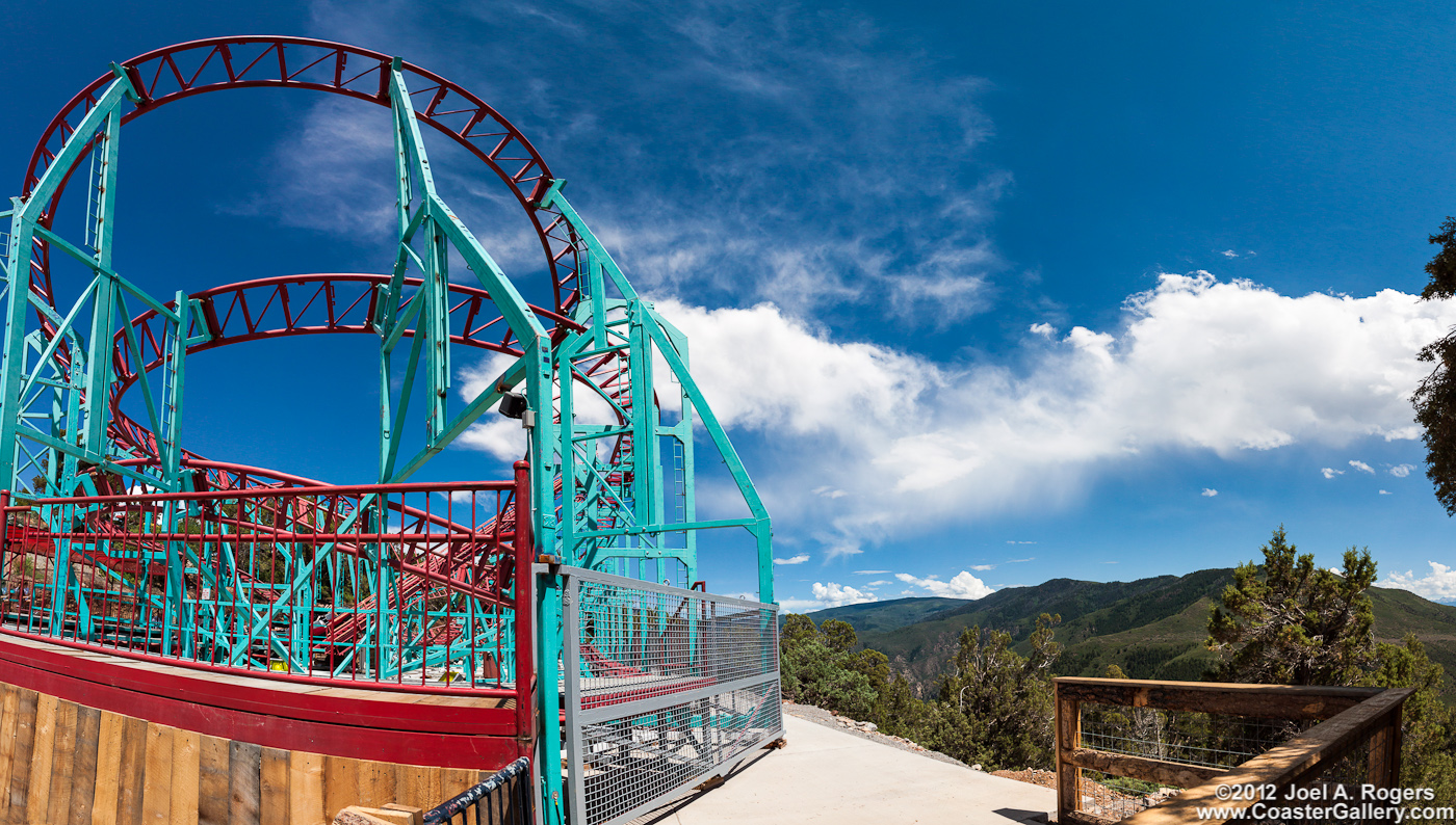 Roller coaster on a mountain