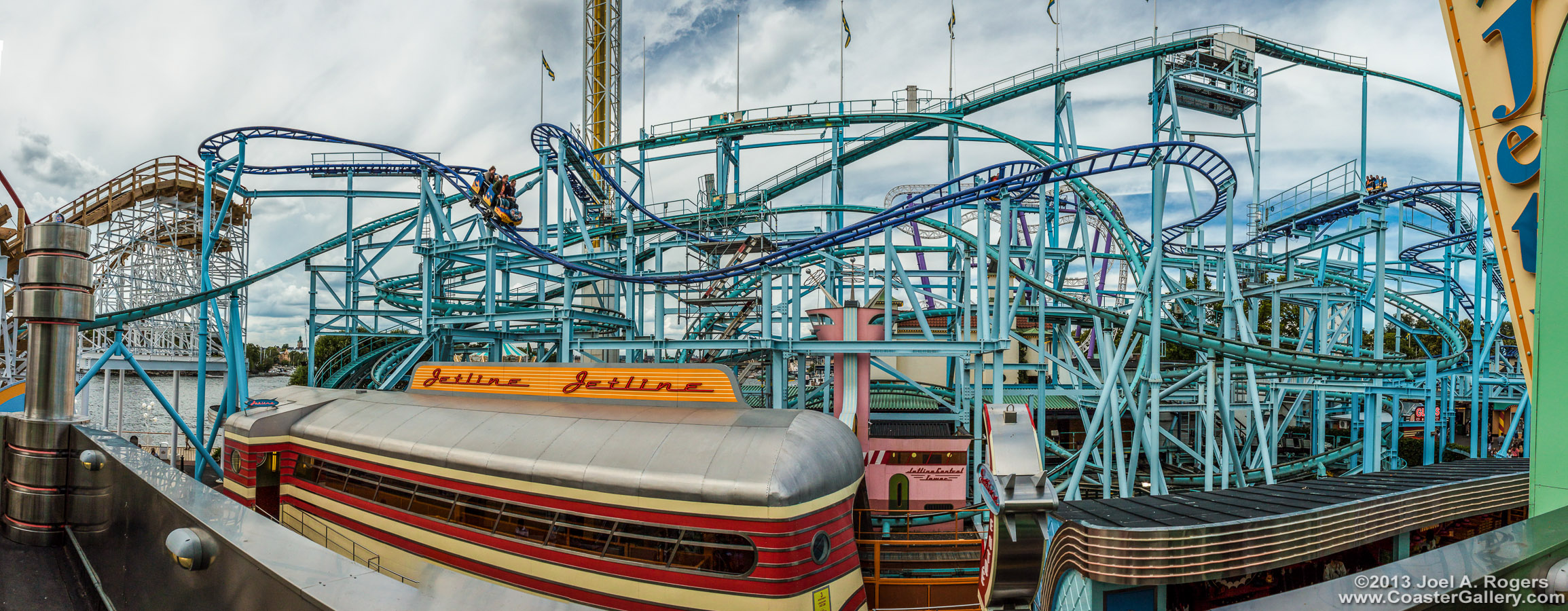Panorama of the Jetline roller coaster.