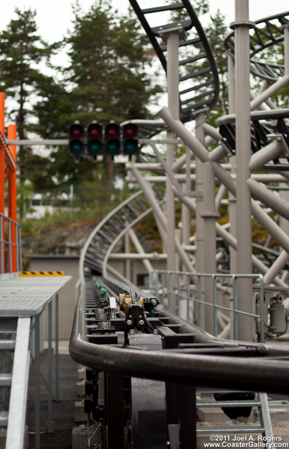 Launch section on a roller coaster