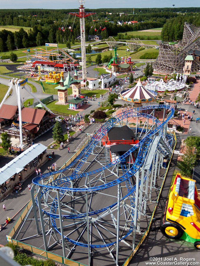 Aerial view of an Finnish amusement park - Ilmakuva Suomen huvipuisto
