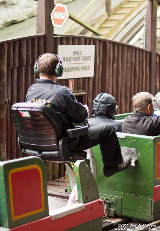 Ear Muffs on the Danish Rutschebanen roller coaster
