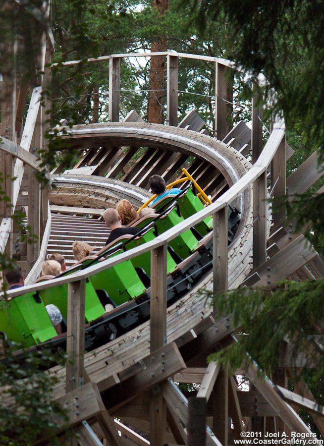 Wooden coaster in the European woods