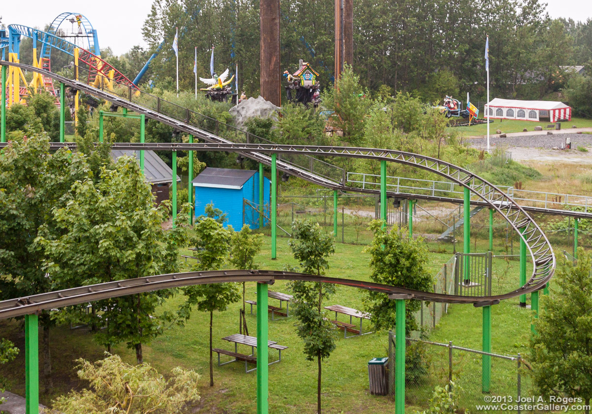 Lift hill on a Tivoli roller coaster