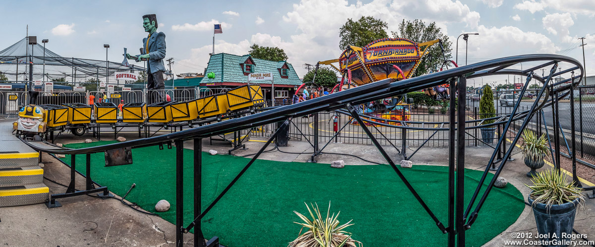 Panorama of the Miner Mike roller coaster built by Wisdom Rides