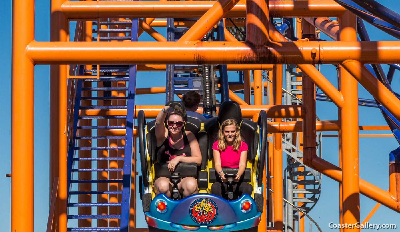 Whirlwind coaster at Seabreeze amusement park