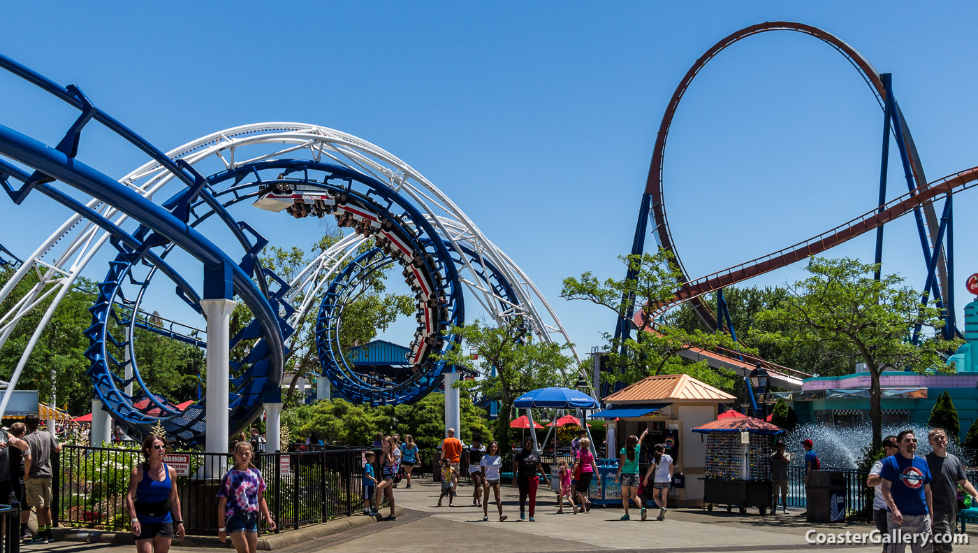 Beautiful pictures of Cedar Point's roller coasters. Here is the Corkscrew looping coaster.