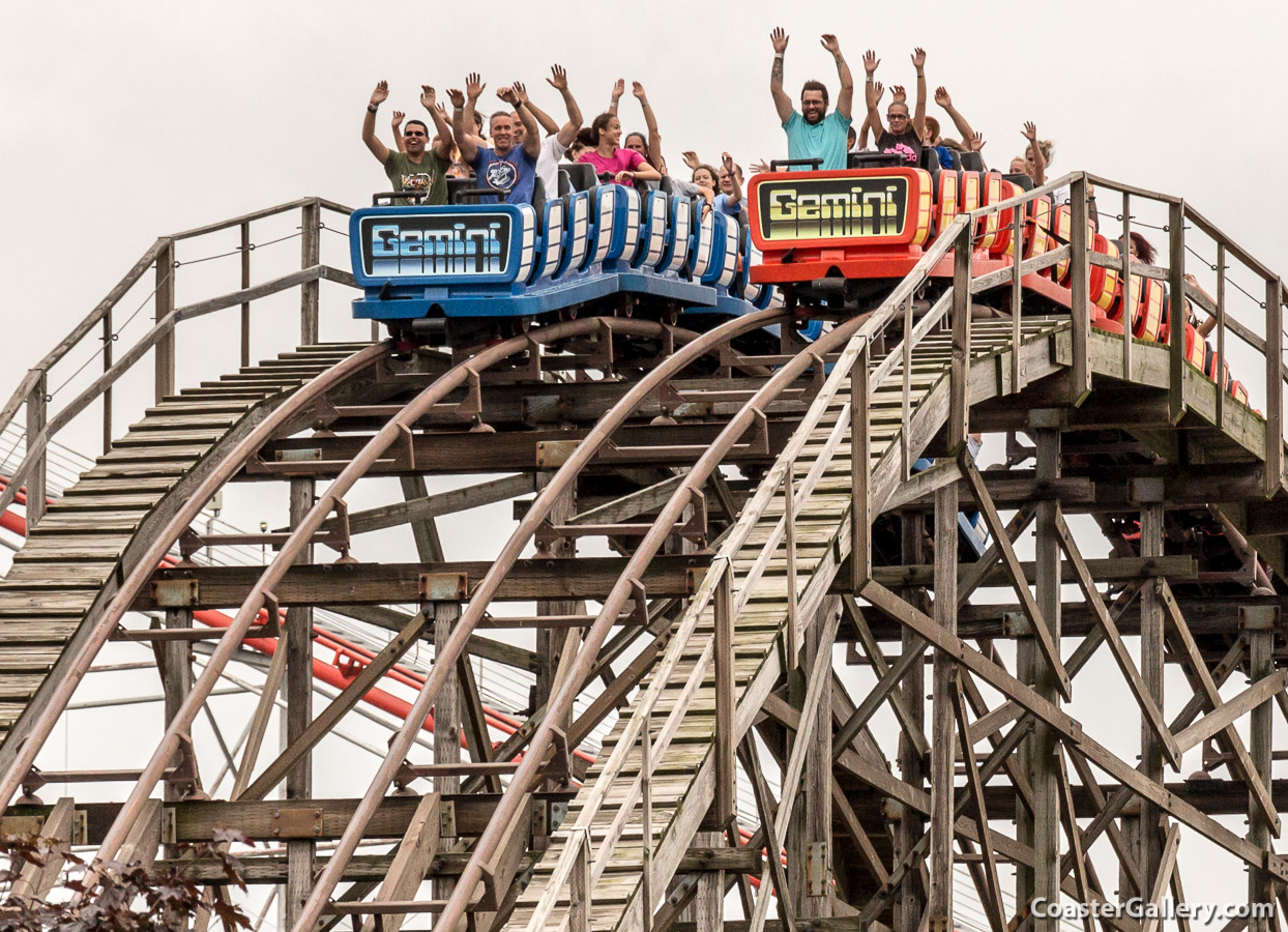 Gemini racing roller coaster at Cedar Point
