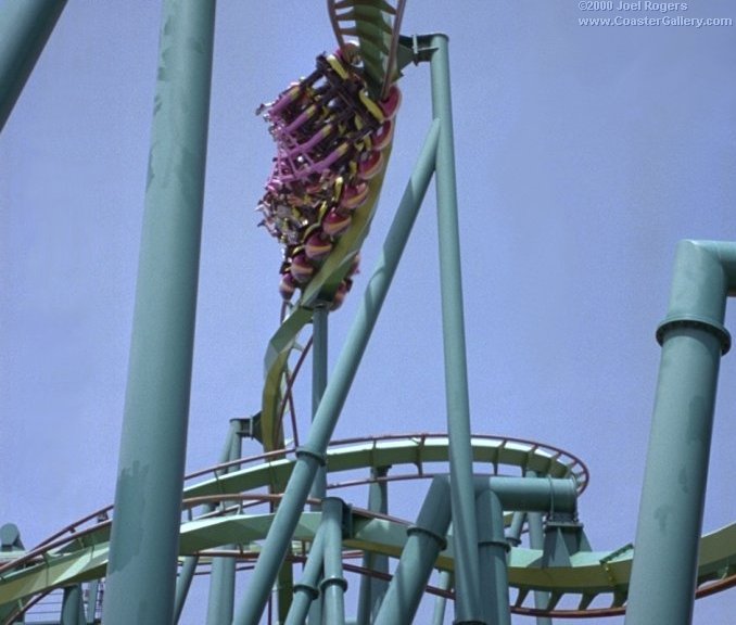Heartline roll )(zero-g roll) on Raptor roller coaster at Cedar Point