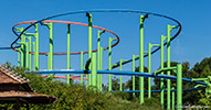 Sky Rider - Spinning suspended roller coaster at Sky Line Park in Germany
