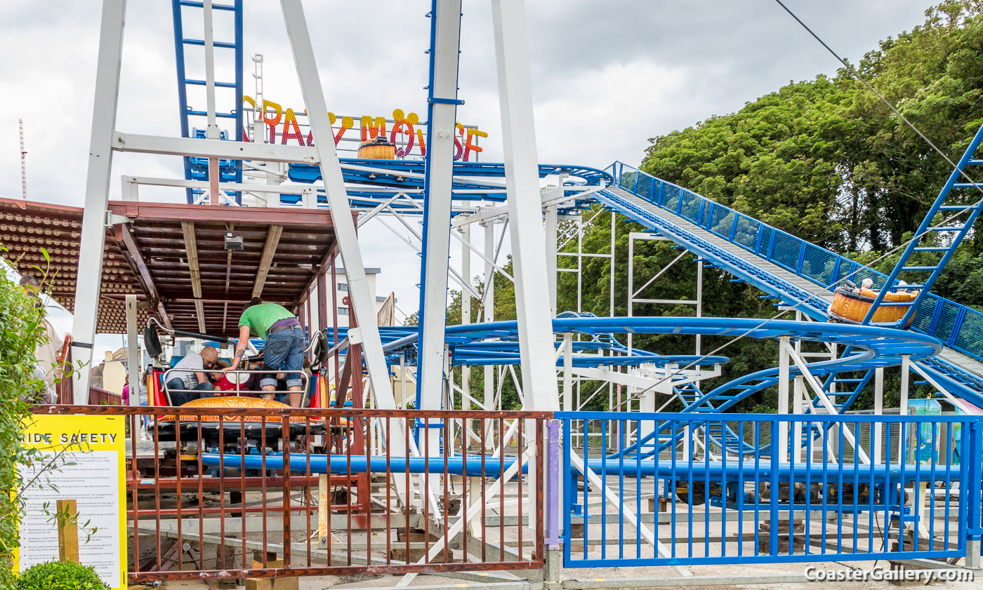Crazy Mouse spinning roller coaster at Dreamland in Margate, England, United Kindgom
