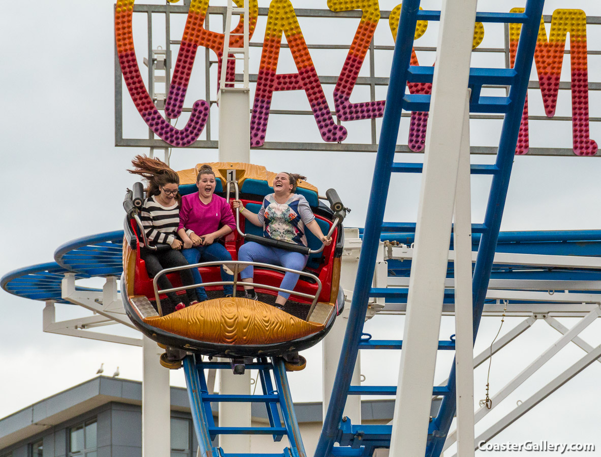 Crazy Mouse spinning roller coaster at Dreamland in Margate, England, United Kindgom