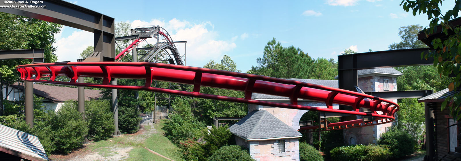 Panorama image of the Big Bad Wolf roller coaster