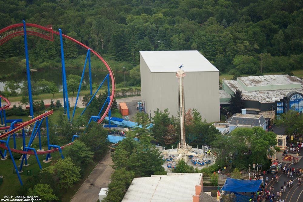 Enclosed roller coaster with a Batman theme - The Dark Knight