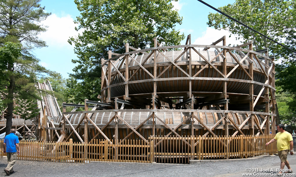 Flying Turns wooden bobsled roller coaster