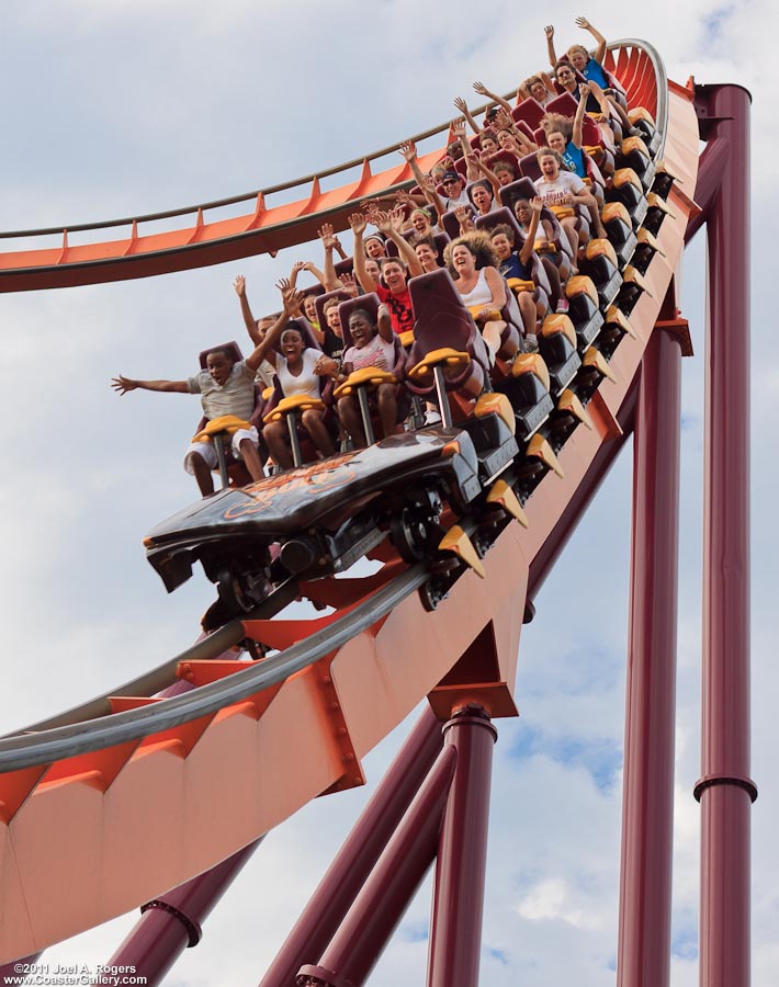 Raging Bull roller coaster built by Bollinger and Mabillard located near Chicago, Illinois