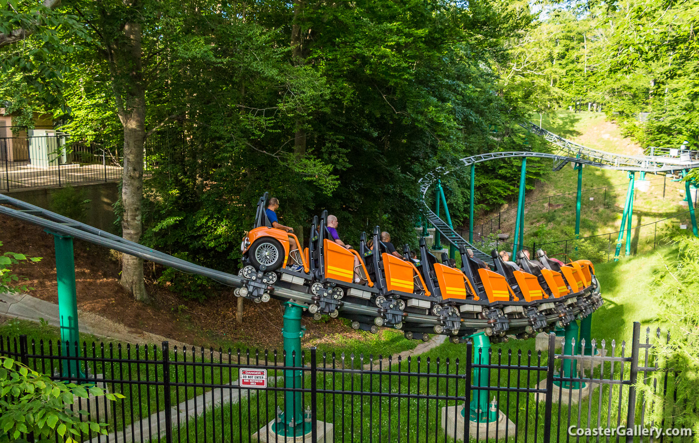 Verbolten roller coaster doing an S-turn