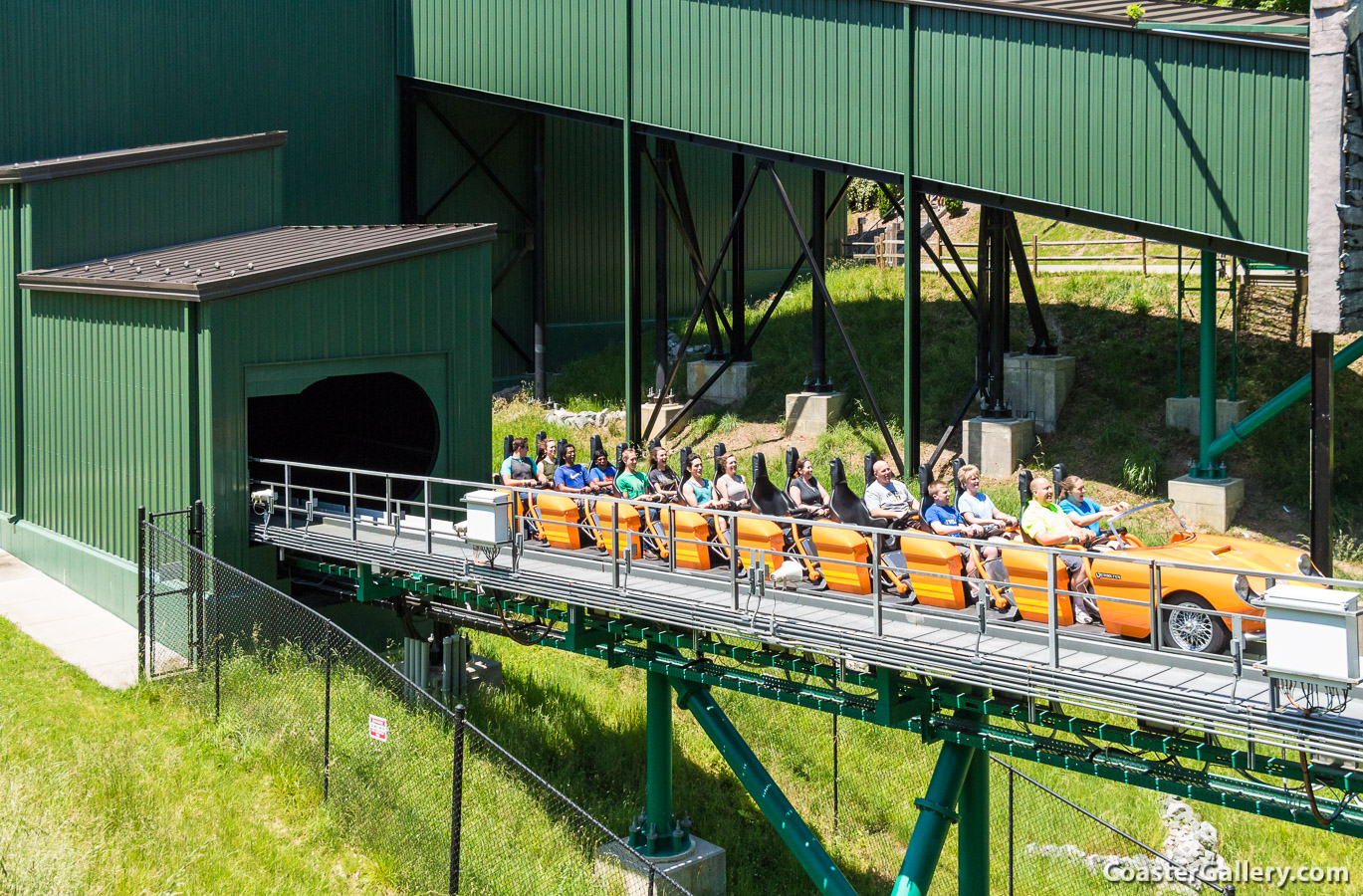 Verbolten roller coaster show building and LSM launches