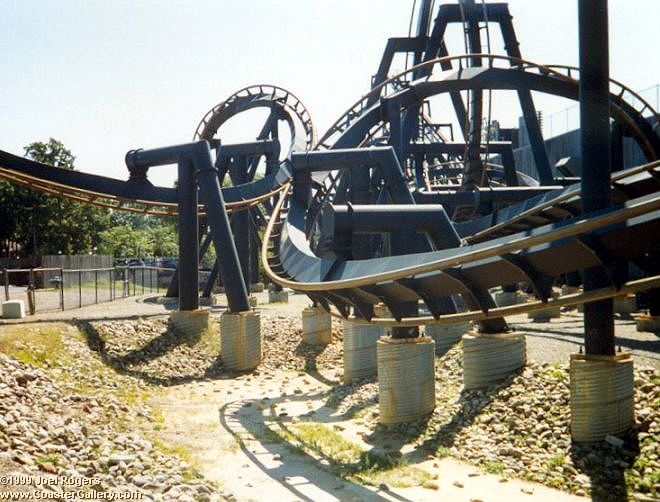 Inverted roller coaster in New Jersey
