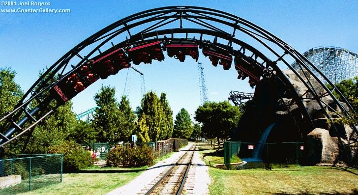 Demon roller coaster near Chicago, Illinois