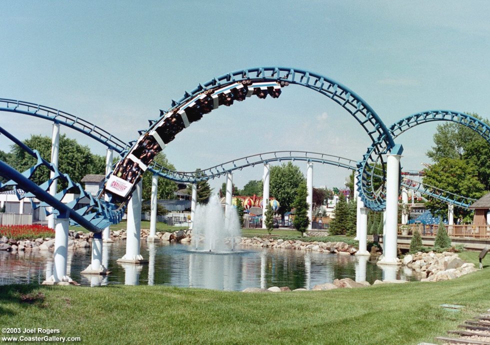Valleyfair's corkscrew roller coaster