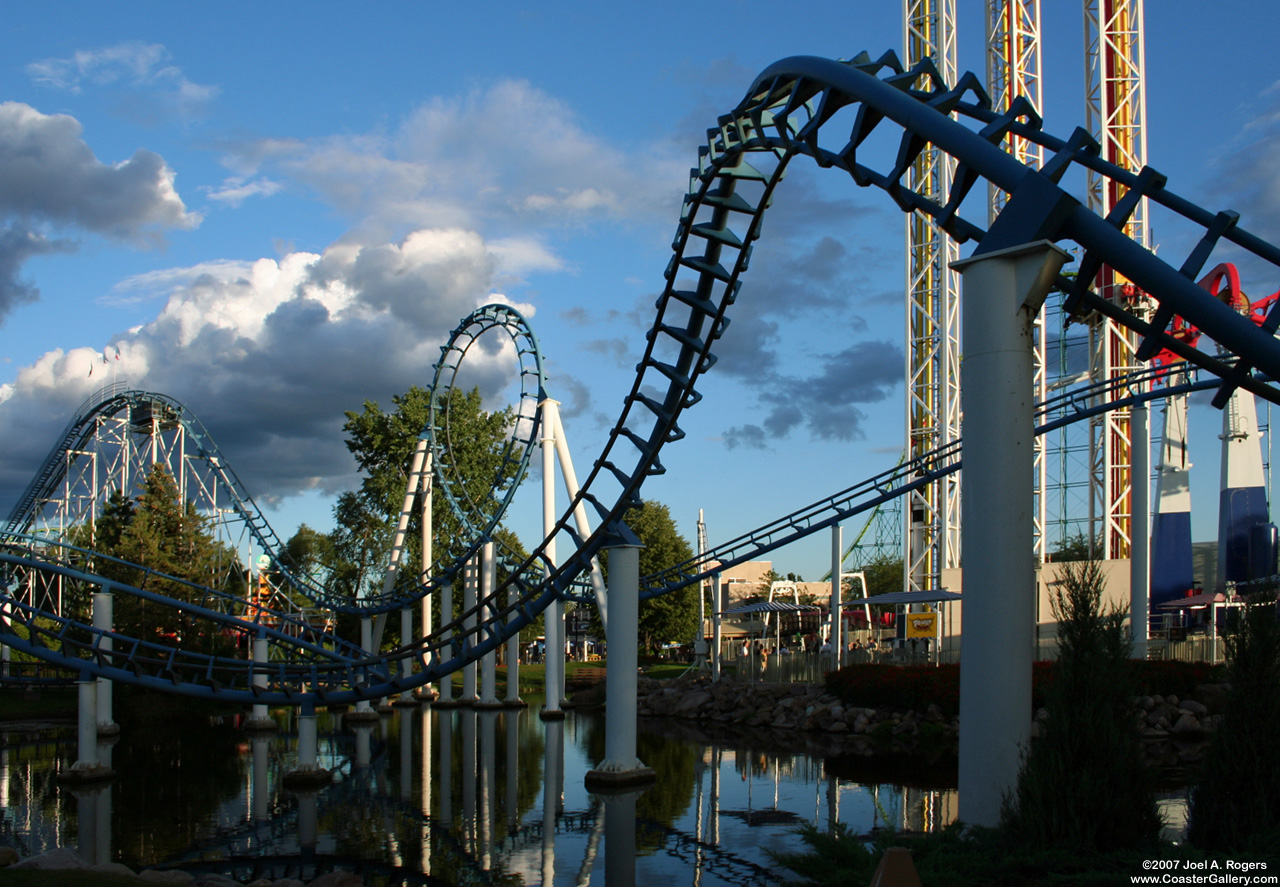 Corkscrew roller coaster from Arrow Dynamics