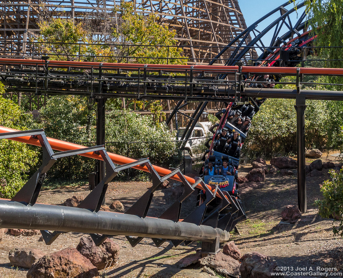 Demon roller coaster corkscrew