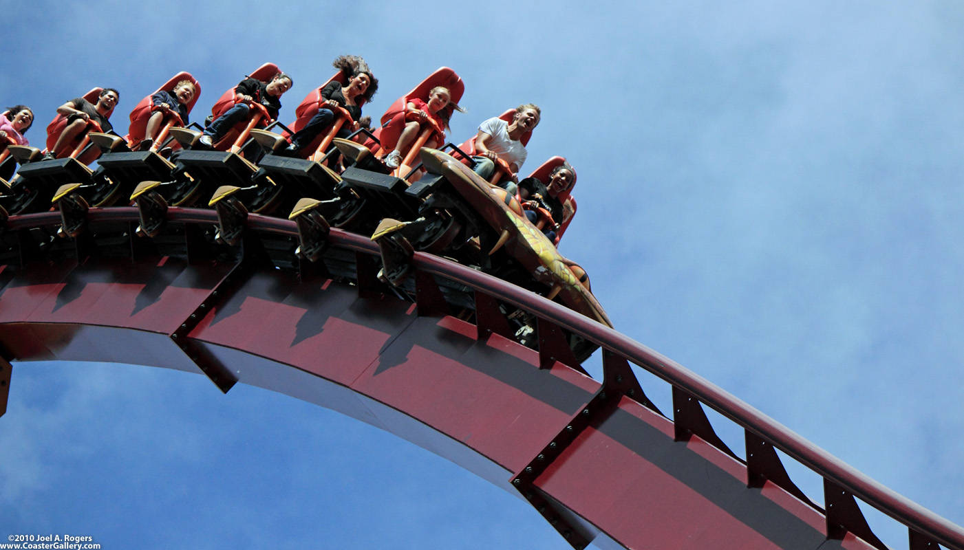 Stock picture of a roller coaster that looks like a snake