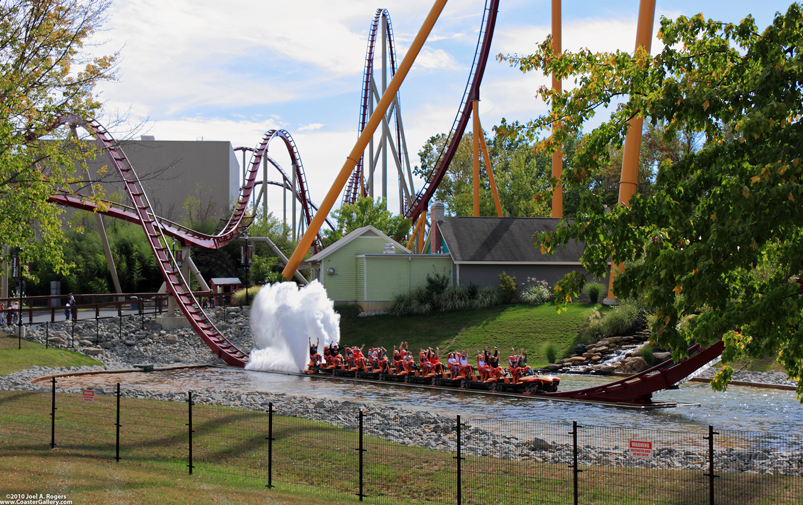 Coaster going over the water