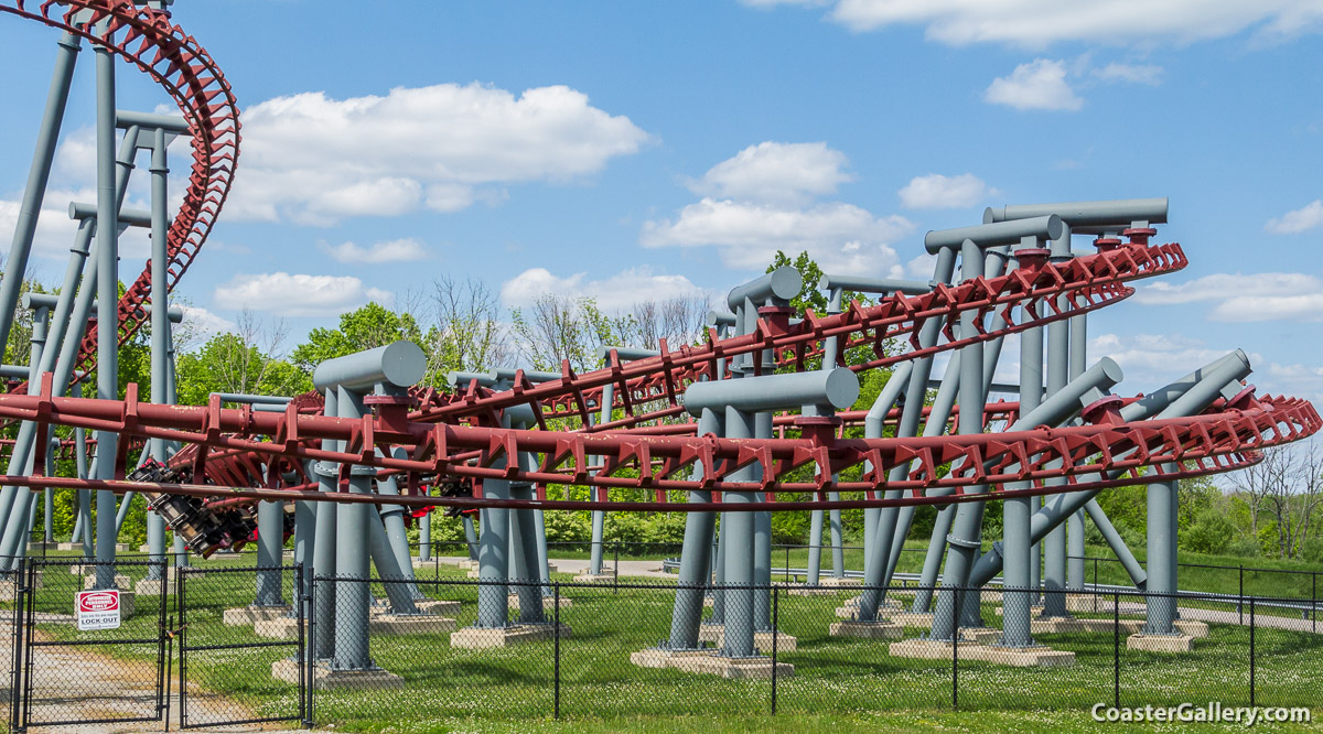 Firehawk, the flying roller coaster