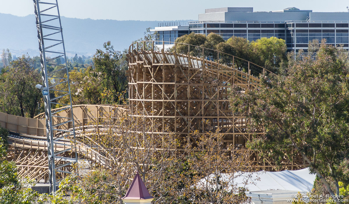 The new Gold Striker wooden roller coaster at California's Great America