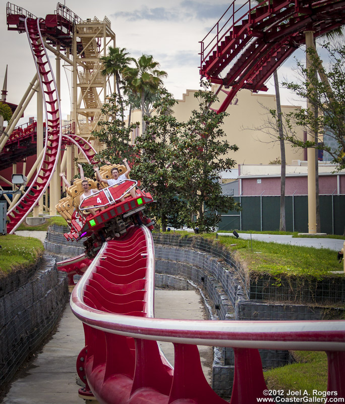 Braking systems on a roller coaster