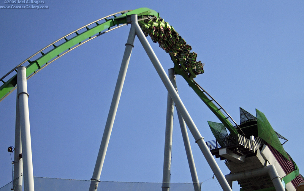 Launch of the Incredible Hulk Roller Coaster.