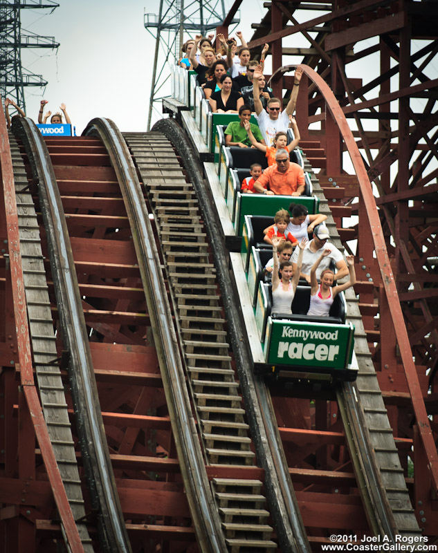 Racer roller coaster built by PTC and John A. Miller