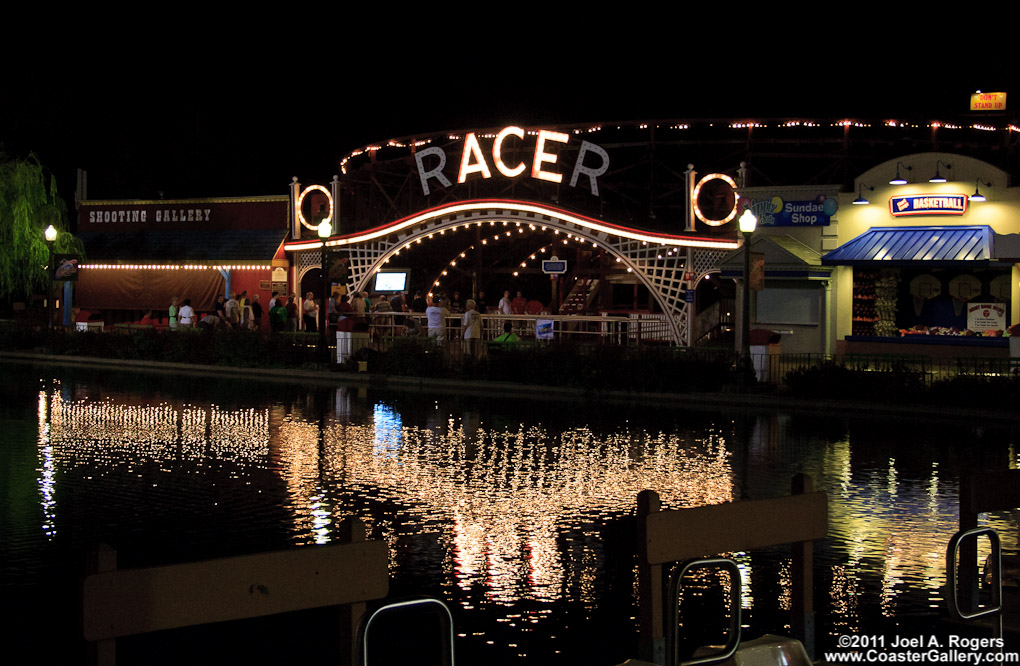 Historic Racer roller coaster. Remodeled loading station.