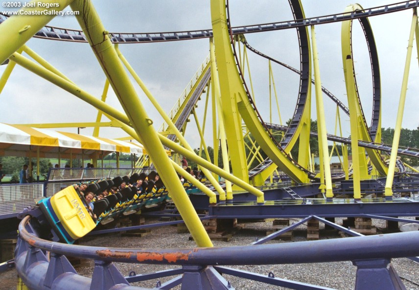 Laser double looping coaster at Dorney Park