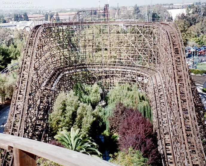 Grizzly roller coaster in San Jose, California