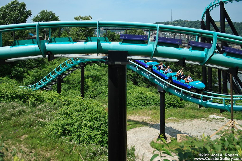 Stock images of roller coasters