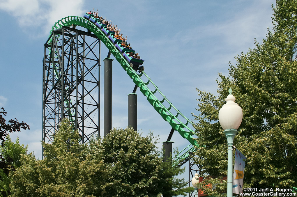 The new train on the Phantom's Revenge roller coaster