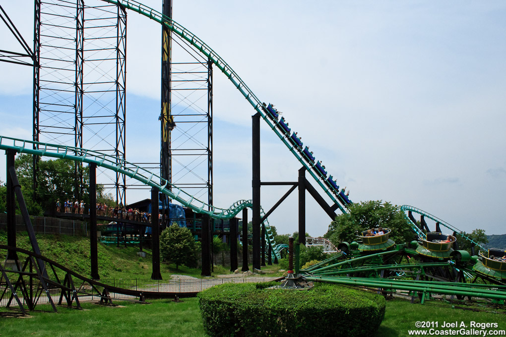 Drop on the Phantom's Revenge coaster near Pittsburgh